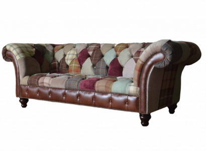 Three-seater sofa seat cushion Chesterfield fabric couch modern furniture new