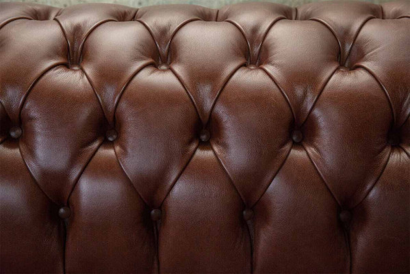 Chesterfield Sofa Three-Seater Vintage Couches Big XXL Brown Textile Leather