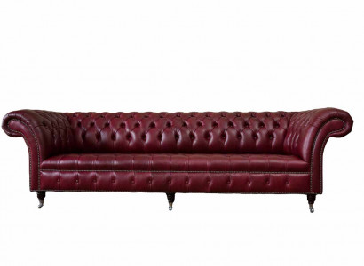 Modern Design Sofa 4-Seater Couch Luxury Classic Leather Chesterfield Sofas