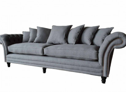 Chesterfield Couch Upholstery Sofas Classic Sofa 4-Seater Couches Gray