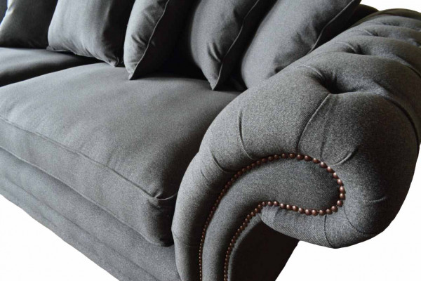 Chesterfield Couch Upholstery Sofas Classic Sofa 4-Seater Couches Gray