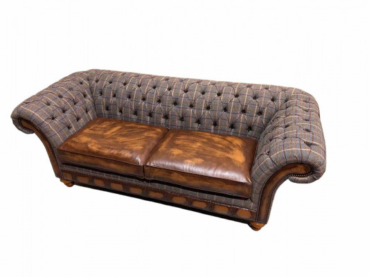 Living Room Modern Sofa 3-Seater Design Style Furniture Chesterfield Sofas Gray New