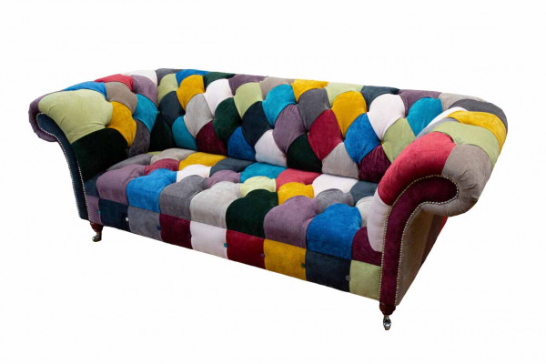Chesterfield sofa upholstery design multicolored seat textile couch living room