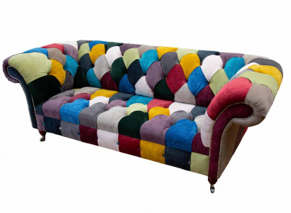 Chesterfield sofa upholstery design multicolored seat textile couch living room
