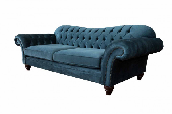 Turkish Sofa Luxury Textile Chesterfield Couch Sofas Blue Upholstery Seating Design