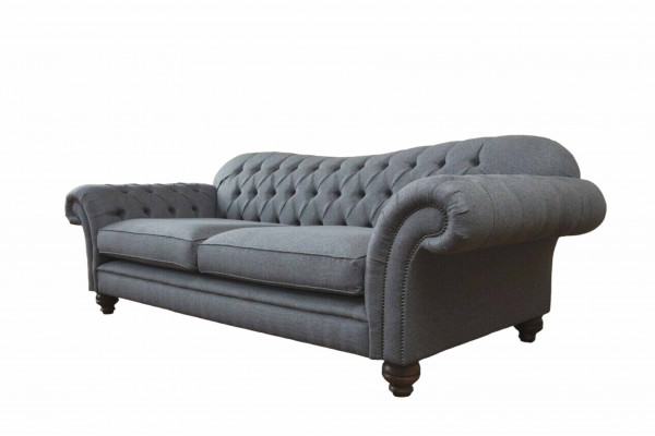 Modern sofa 3-seater luxury textile couch gray sofas upholstery fabric new