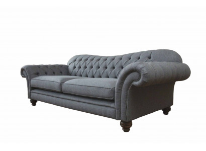 Modern sofa 3-seater luxury textile couch gray sofas upholstery fabric new