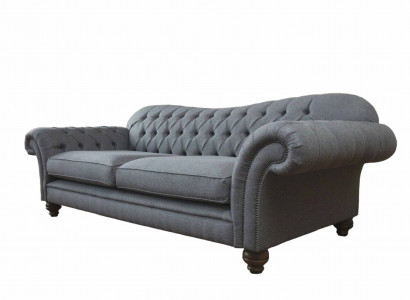 Modern sofa 3-seater luxury textile couch gray sofas upholstery fabric new