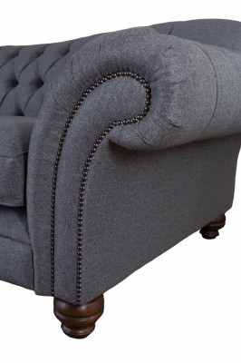 Modern sofa 3-seater luxury textile couch gray sofas upholstery fabric new