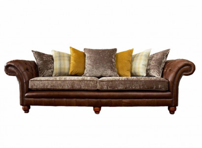 Sofa Couch 3-Seater Design Couch Upholstery Fabric Classic Three-Seater New