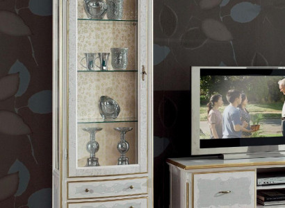 Living room rtv display cabinet tv sideboard cupboard table glass cabinets wood furniture set 3-piece