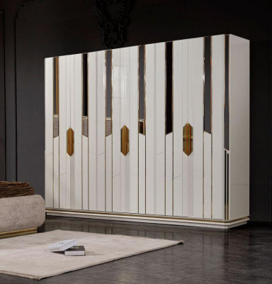 Wardrobe clothes cabinet wooden cabinet modern wardrobe white