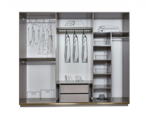 Luxury bedroom furniture double bed nightstands gray 4-piece wardrobe bed