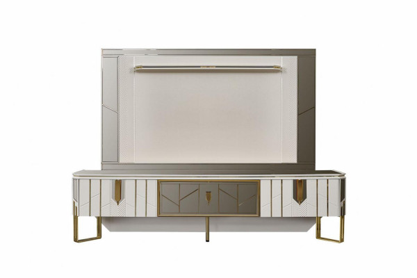 Wall unit sideboard TV stand RTV lowboard white living room panel wood