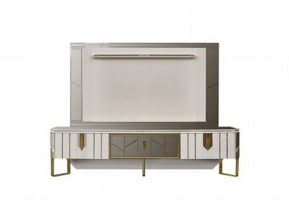 Wall unit sideboard TV stand RTV lowboard white living room panel wood