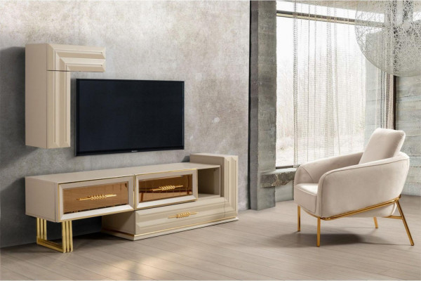 Wall unit RTV lowboard sideboard TV stand wall cabinet beige modern