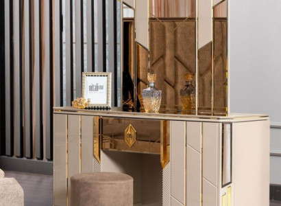 Vanity table mirror dressing table makeup console console table beige