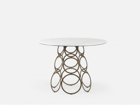 Dining Room Table Dining Table Round Kitchen Table with Metal Table Legs 100×100cm New