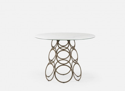 Dining Room Table Dining Table Round Kitchen Table with Metal Table Legs 100×100cm New