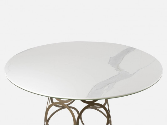 Dining Room Table Dining Table Round Kitchen Table with Metal Table Legs 100×100cm New