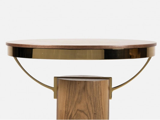 2x Round Side Table Brown Living Room Coffee Table Modern Design