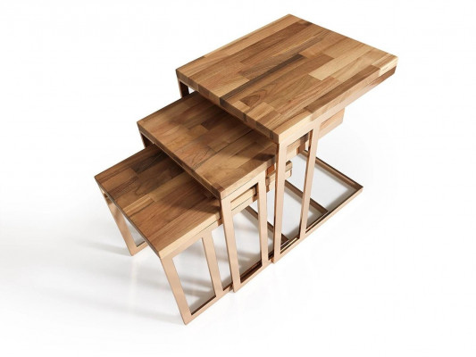 Modern complete 3-piece side table set living room design furniture