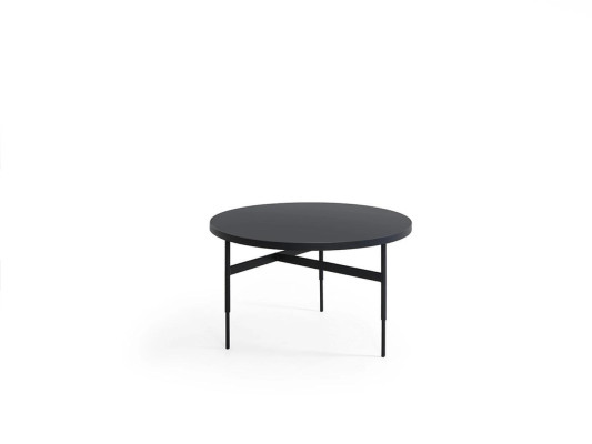 Modern round side table new luxury black furniture design interior wood