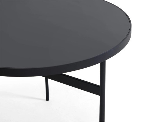 Modern round side table new luxury black furniture design interior wood