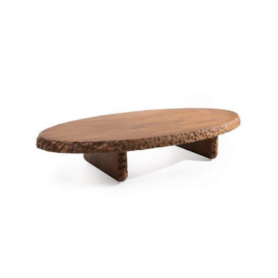 Stylish coffee table with a light brown wooden top, modern
