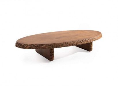 Stylish coffee table with a light brown wooden top, modern