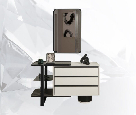 Dressing table console table with mirror vanity table modern wood white