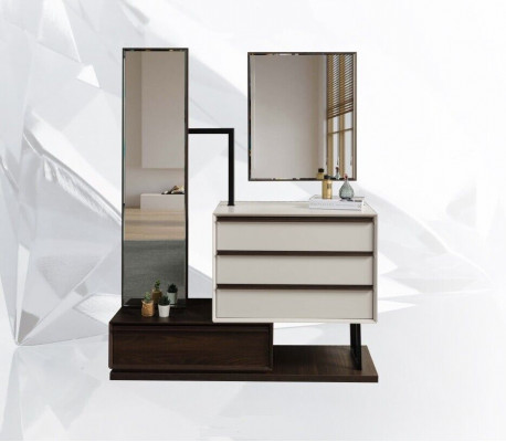Dressing Table Makeup Table Console Table Mirror Wood White Bedroom