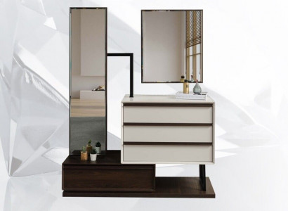Dressing Table Makeup Table Console Table Mirror Wood White Bedroom
