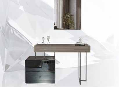 Console table with mirror dressing table modern gray wood