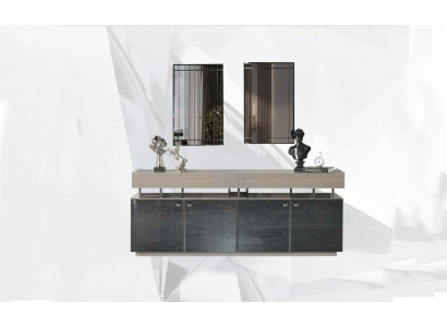 Sideboard with Mirror Buffet Set Cabinet Modern Dresser Gray