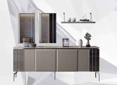 Sideboard set with mirror cabinet sideboard gray wood dresser