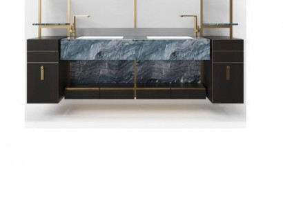 Black Italian Bathroom Sink Classic Cabinet Basin
