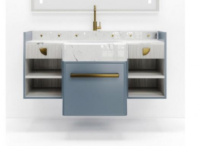 Blue bathroom cabinet bathroom furniture shelf bathroom cabinet wood shelves
