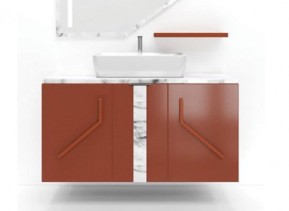 Red bathroom cabinet, classic bathroom furniture, bathroom shelves new