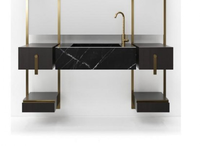 Black washbasin faucets bathroom furniture Italian style classic furniture