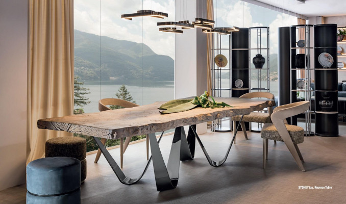Dining table natural wood furniture furnishing tables solid wood table luxury Italian