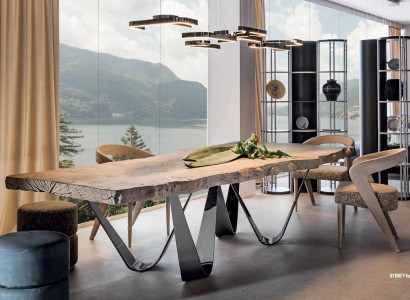 Dining table natural wood furniture furnishing tables solid wood table luxury Italian
