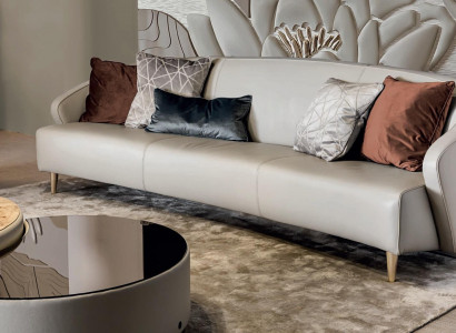 Sofa set with coffee table three-seater table design furniture from Italy Bizzotto 2-piece set.
