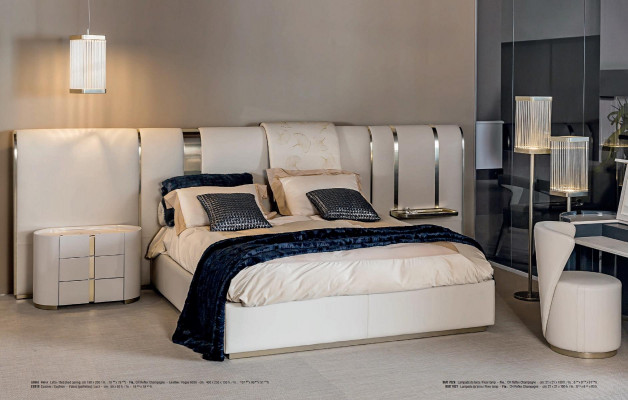 Bedroom bed nightstand with drawers furniture Italian furnishing 3-piece set