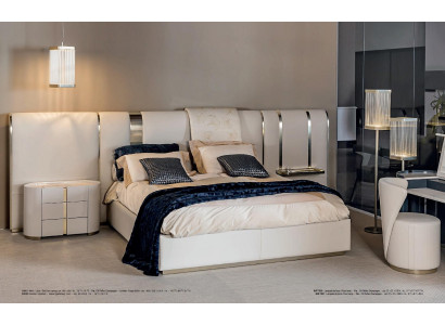 Bedroom bed nightstand with drawers furniture Italian furnishing 3-piece set