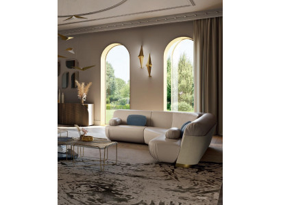 L-shaped sectional sofa upholstered couch sofas living room furniture Italy Bizzotto
