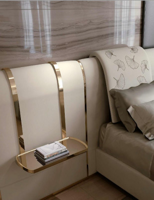 Luxury bedroom bed double bed furniture designs Italy Bizzotto upholstered beds