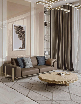 Three-seater sofa upholstery couches sofas Italian living room furniture Bizzotto