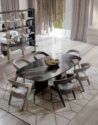 Luxury Dining Table Designer Table Marble Solid Wood Dining Room Bizzotto Italian
