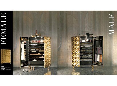 Solid real wood cabinets, wardrobes, furniture, Italian design.